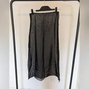 The Frankie Shop Sheer Black Midi Skirt